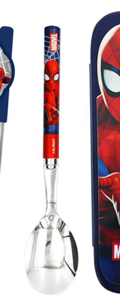 Marvel Spider-Man Character Training Chopsticks Spoon Glider Utensil Case (Stage 2) 575949