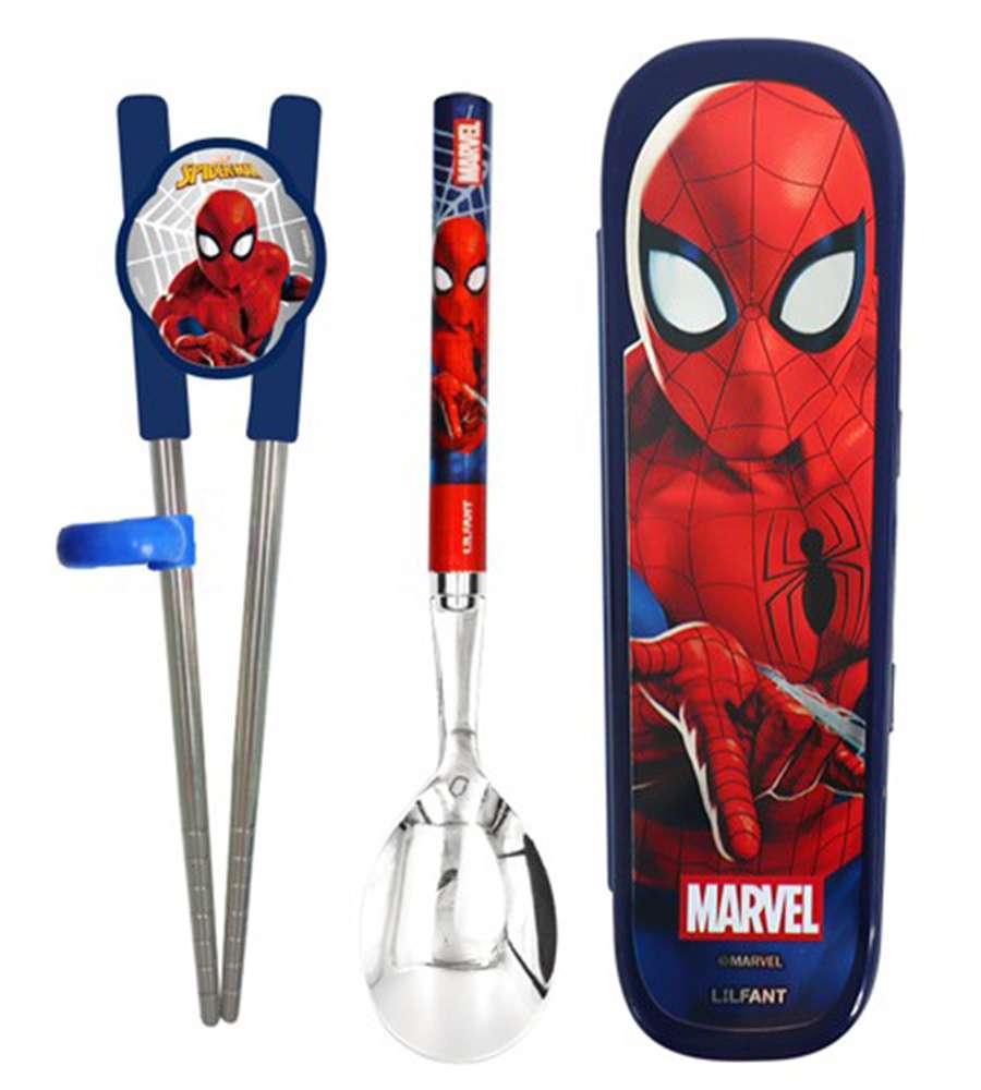 Marvel Spider-Man Character Training Chopsticks Spoon Glider Utensil Case (Stage 2) 575949
