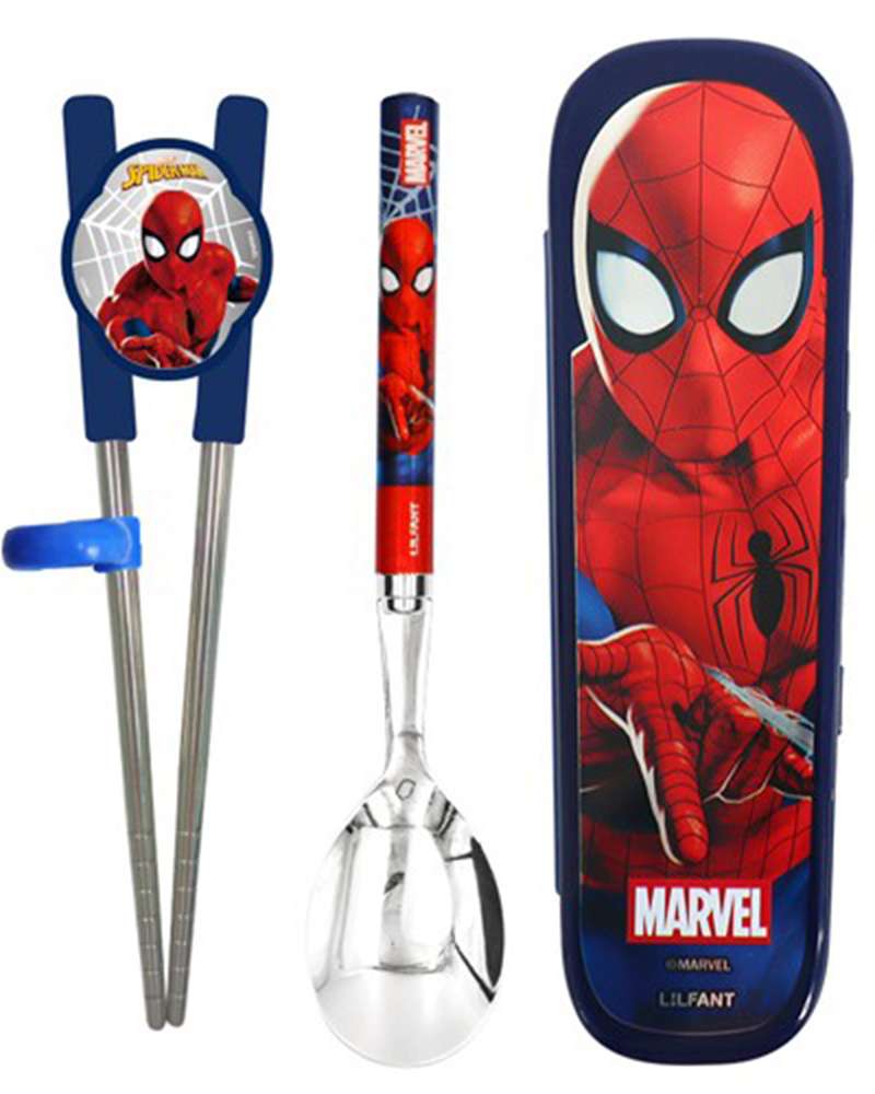 Marvel Spider-Man Character Training Chopsticks Spoon Glider Utensil Case (Stage 2) 575949
