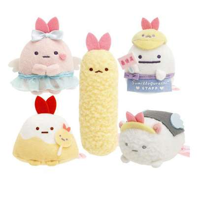 Sumikko Gurashi Character Tenori Plush Doll 5-Piece Set (Angel Ebi-ten Idol)