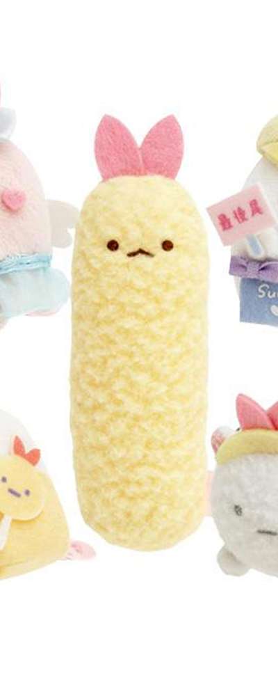 すみっコぐらし キャラクター てのり人形 5P セット(天使えびてんアイドル)