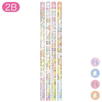 Sumikko Gurashi Character 2B Pencil 4-Pack Set (Weird Friends)