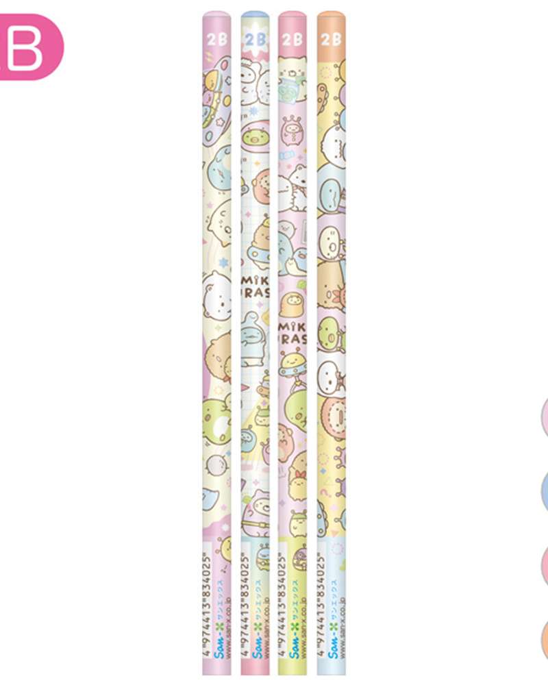 Sumikko Gurashi Character 2B Pencil 4-Pack Set (Weird Friends)