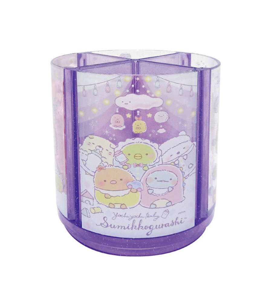 Sumikko Gurashi Character Purple Rotating Pencil Holder Pen Stand (2023 Renewal)