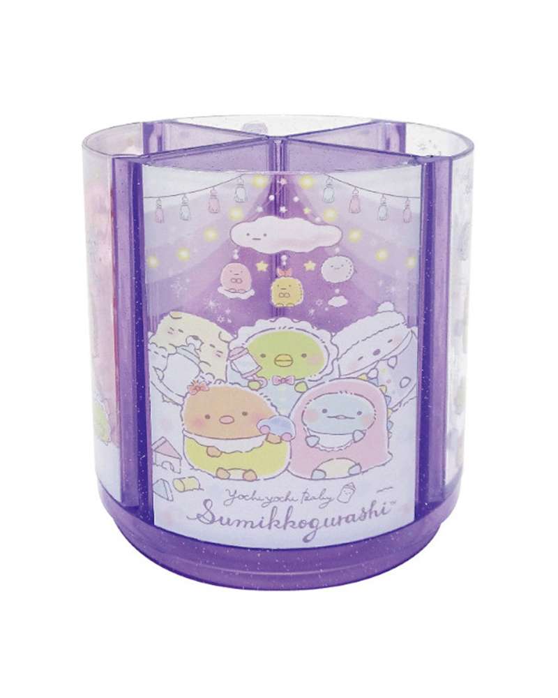 Sumikko Gurashi Character Purple Rotating Pencil Holder Pen Stand (2023 Renewal)