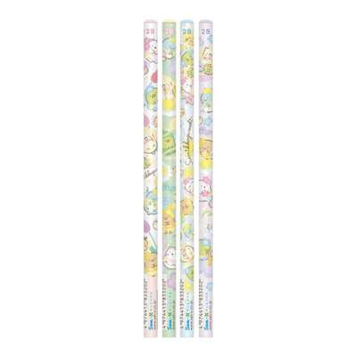 Sumikko Gurashi Character 2B Pencil 4-Pack Set (Weed Fairy's Flower Garden Edition)