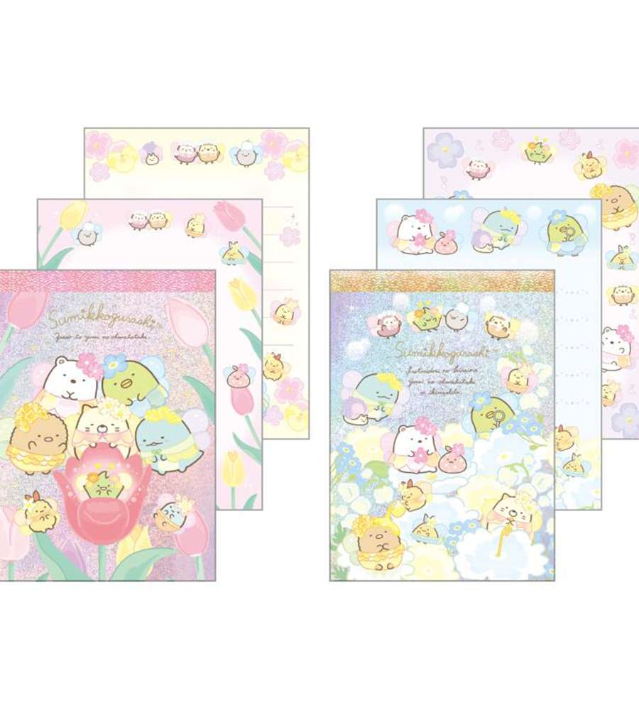 Sumikko Gurashi Character Cross Memo Pad 2-Piece Set (Weed Fairy's Flower Garden) (Japan) 833158