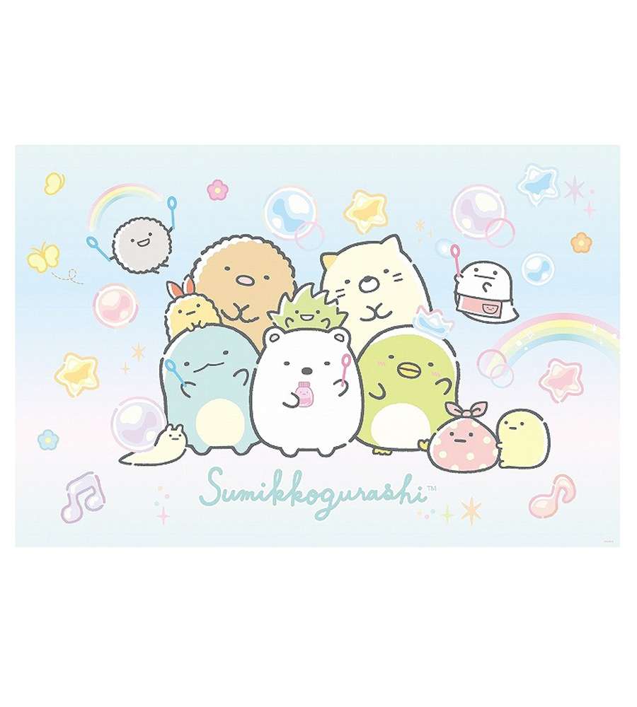 Sumikko Gurashi Portable Picnic Mat Single-Person Straw Mat (Soap Bubbles)