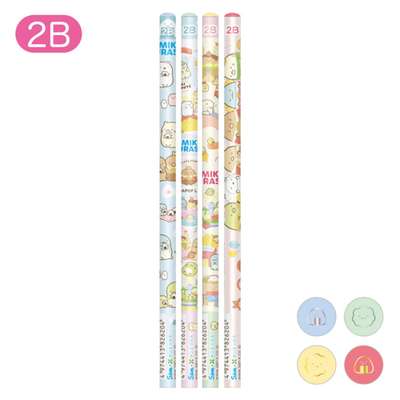 Sumikko Gurashi Character 2B Pencil 4-Pack (Tabeohno Kingdom)