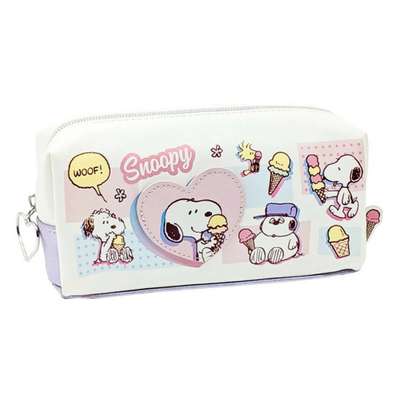 Snoopy Character Pen Pouch Plush Pencil Case (Ice Cream)