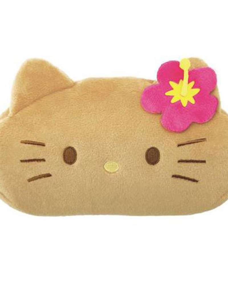 Hello Kitty Character Face Plush Pen Pouch (Tanning Kitty)