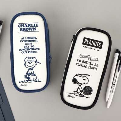 Snoopy Character 75th Anniversary Commemorative Vintage Line Pen Pouch Plush Pencil Case 112657
