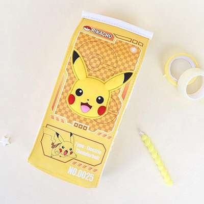 Pokemon Pikachu Character Milk Carton Pouch Plush Pencil Case 778217