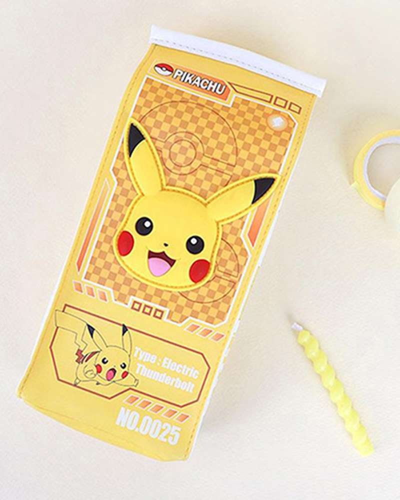 Pokemon Pikachu Character Milk Carton Pouch Plush Pencil Case 778217