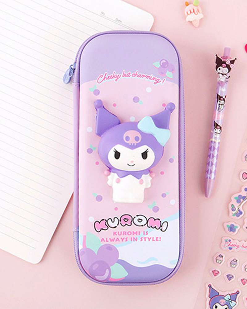 Kuromi Character Naekkooya Soft Squishy Multi-Case Plush Pencil Pouch 831149