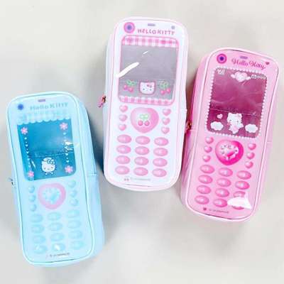 Hello Kitty Character Feature Phone Vinyl Pouch Sewn Pencil Case (90s)