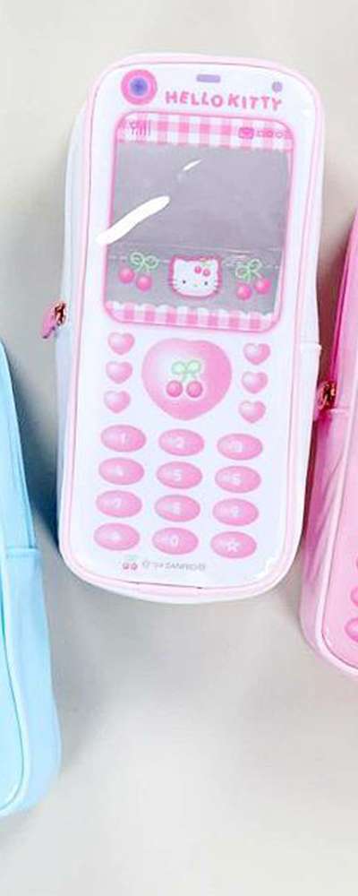 Hello Kitty Character Feature Phone Vinyl Pouch Sewn Pencil Case (90s)