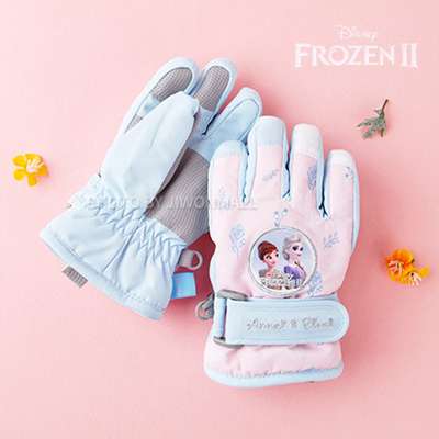 Frozen 2 Bom Bom Pattern Suede Winter Gloves 313989
