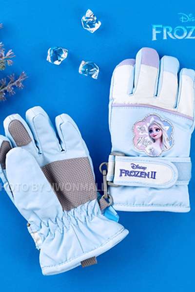 アナと雪の女王2 キャラクター エルサフラワー 起毛 防寒手袋(ブルー)