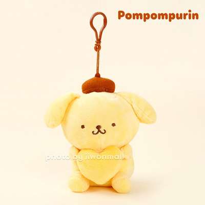 Sanrio Pompompurin Character Heart Plush Doll Bag Charm 503031