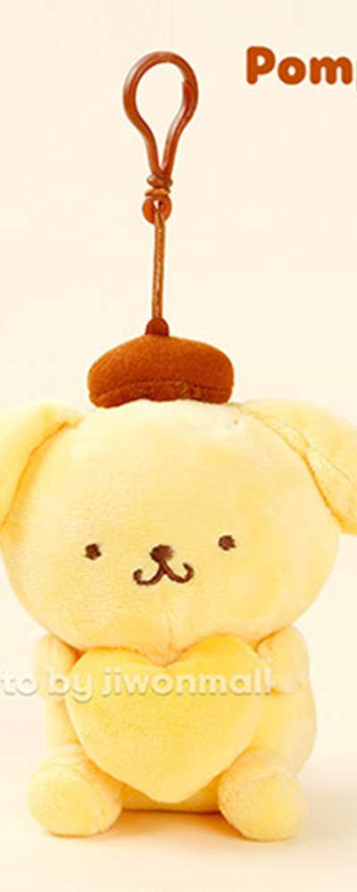 Sanrio Pompompurin Character Heart Plush Doll Bag Charm 503031