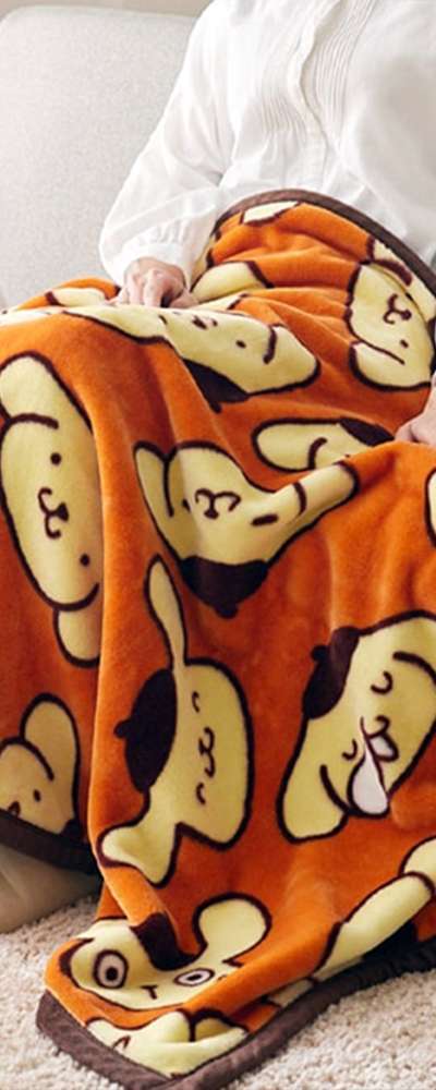 Pompompurin Character Half Knee Blanket 100x140cm (Face) 006250