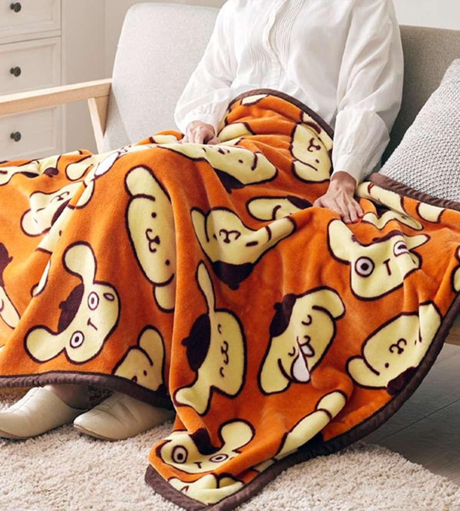 Pompompurin Character Half Knee Blanket 100x140cm (Face) 006250