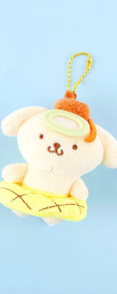 Pompompurin Character Summer 8cm Keyring Bag Charm 082312