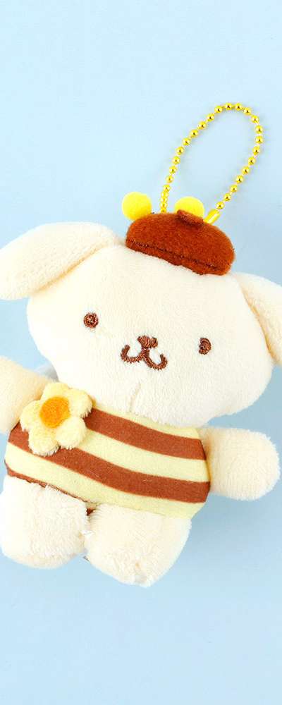 Pom Pom Purin Character Bee 8cm Keyring Bag Charm 089373