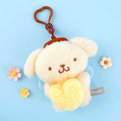 Pompompurin Character Heart Angel 12cm Plush Keyring Bag Charm 082107