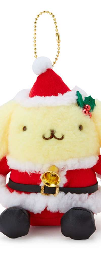 Pom Pom Purin Mascot Plush Keychain (Santa 2021)