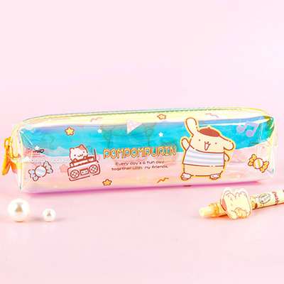 Pompompurin Character Hologram Slim Square Quilted Pencil Case 244286