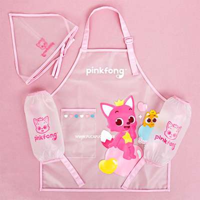 Pinkfong Heart Character Apron, Sleeves, and Headband 3-Piece Set 724759