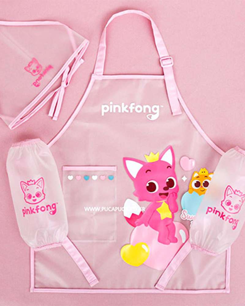 Pinkfong Heart Character Apron, Sleeves, and Headband 3-Piece Set 724759