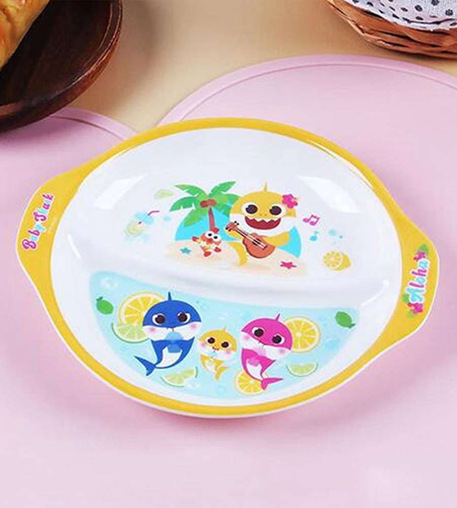 Pinkfong Baby Shark Character Melamine Handled Snack Plate 483414