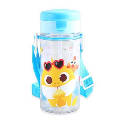 Pinkfong Baby Shark Character Spill-Proof Straw Water Bottle 350ml 482462