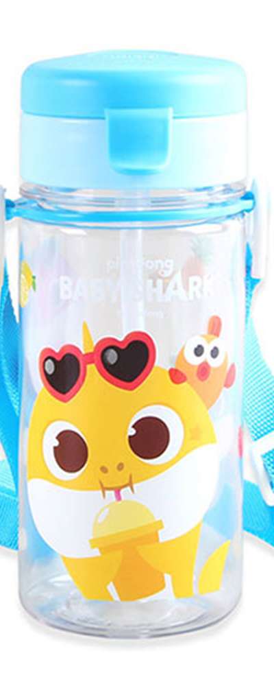 ピンクフォン ベビーシャーク キャラクター こぼれ防止 ストロー水筒 350ml 482462