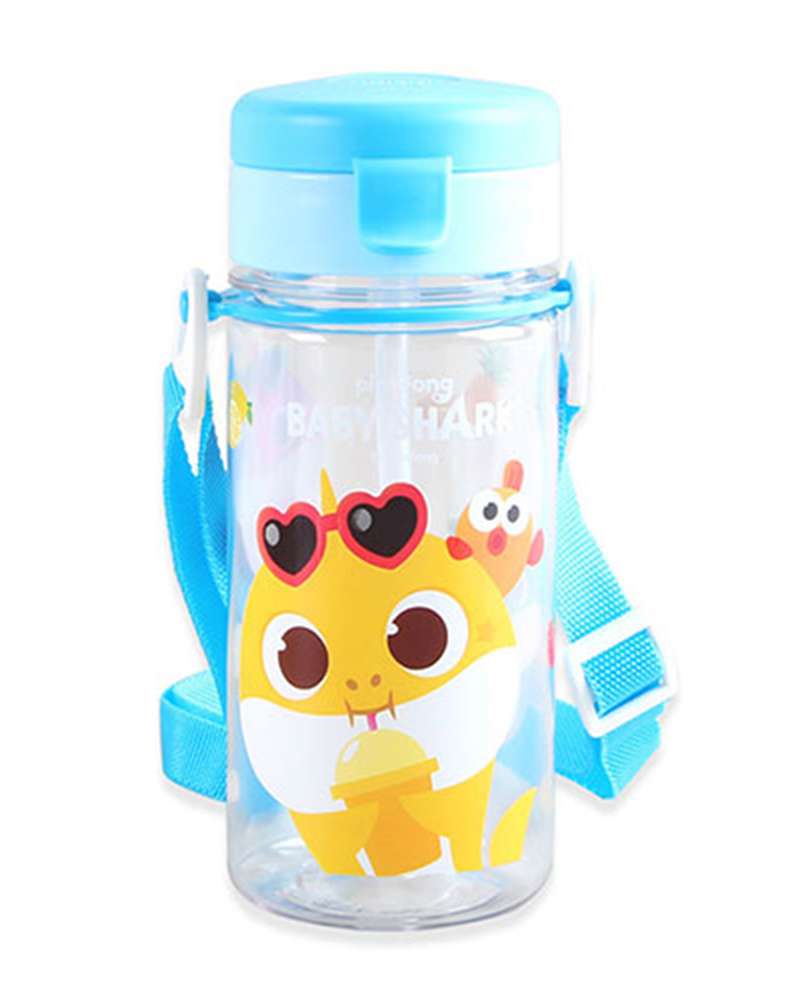 Pinkfong Baby Shark Character Spill-Proof Straw Water Bottle 350ml 482462
