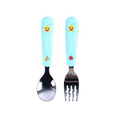 Pinkfong Baby Shark Character Baby Spoon and Fork Utensil Set 482455