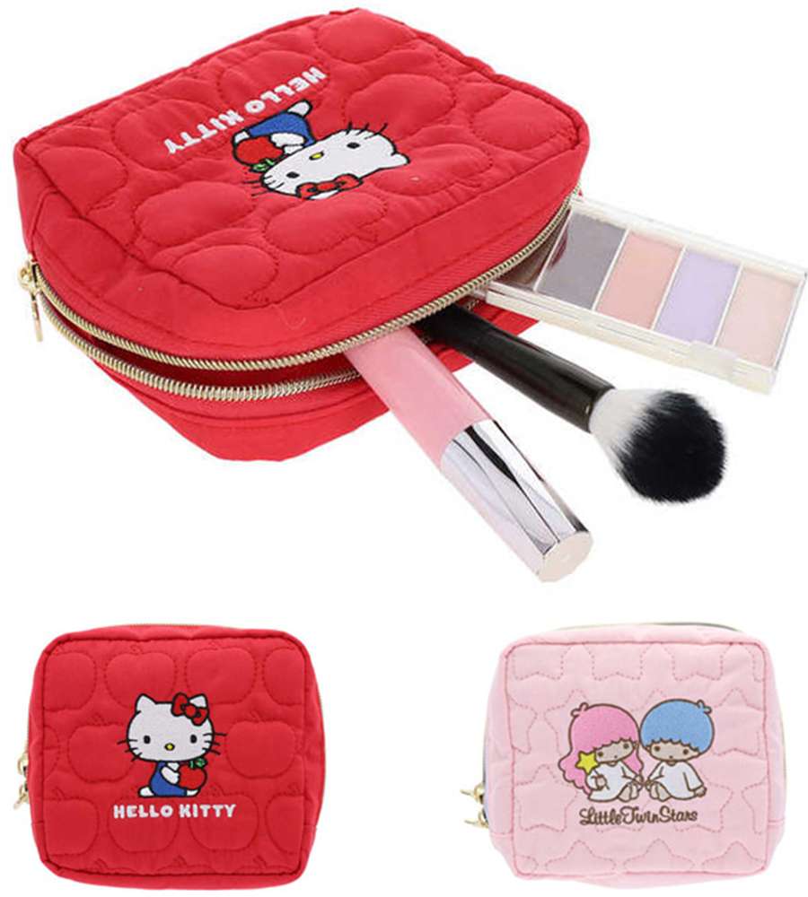 Hello Kitty Little Twin Stars Character Quilted Pouch (Memories)