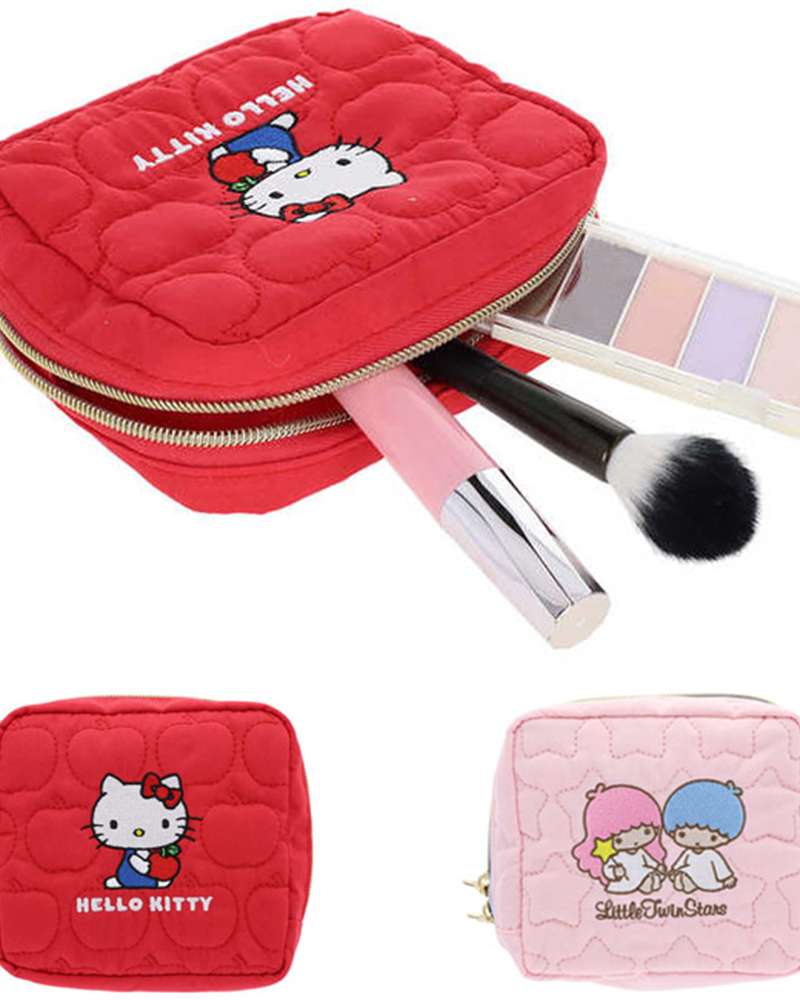 Hello Kitty Little Twin Stars Character Quilted Pouch (Memories)