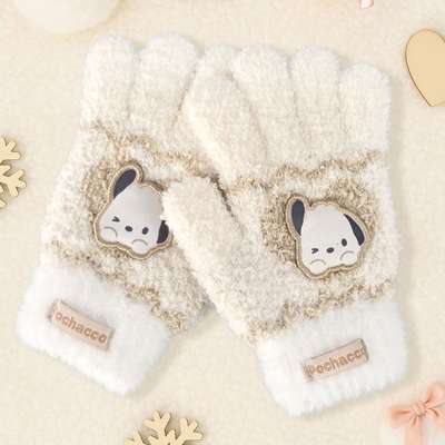 Pochacco Character Velvet Ribbon Wing Stitch Children's Gloves 437658