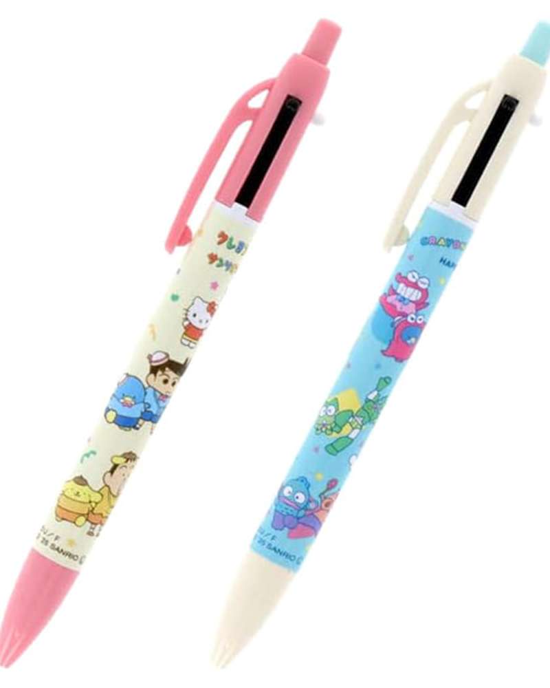 Crayon Shin-chan × Sanrio Character 2-Color Ballpoint Pen with Mechanical Pencil (Random Delivery)