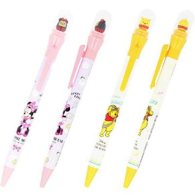 Disney Minnie Mouse and Winnie the Pooh Character Spinning Dome Figure Ballpoint Pen & Mechanical Pencil (Season 2)