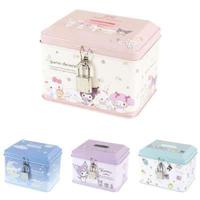 Sanrio Character Tin Case Lock Piggy Bank (Flash)