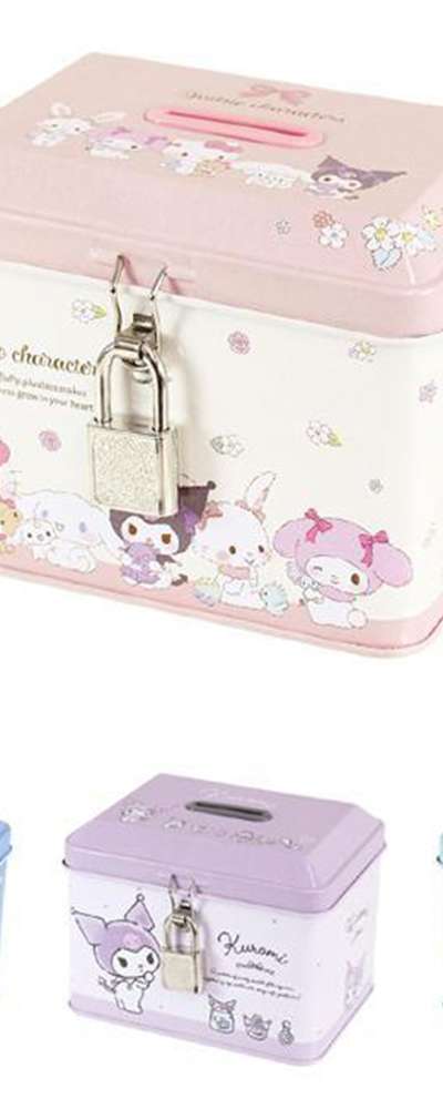Sanrio Character Tin Case Lock Piggy Bank (Flash)
