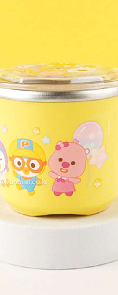Pororo Character Non-Slip Lid Stainless Steel Water Cup (Picnic) 585399