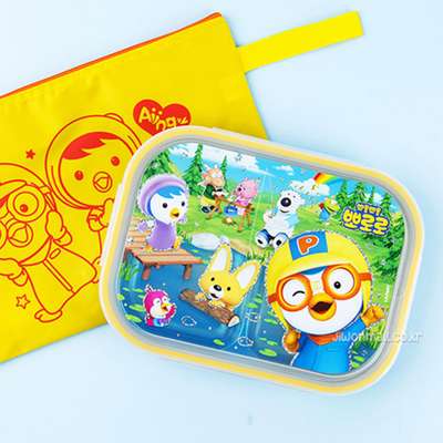 Pororo Character Bag Stainless Steel Divided Lunch Box 001339