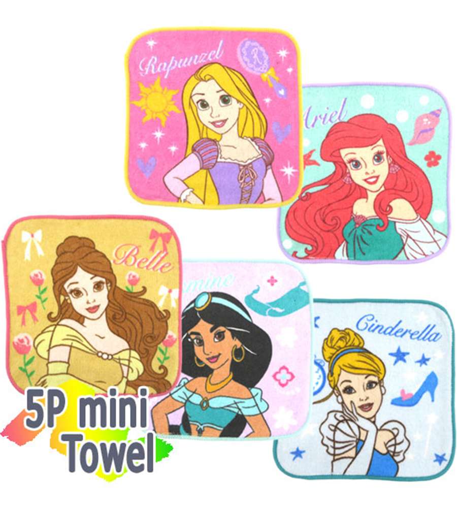 Disney Princess Character Petit Hand Towel 5p Set (1)