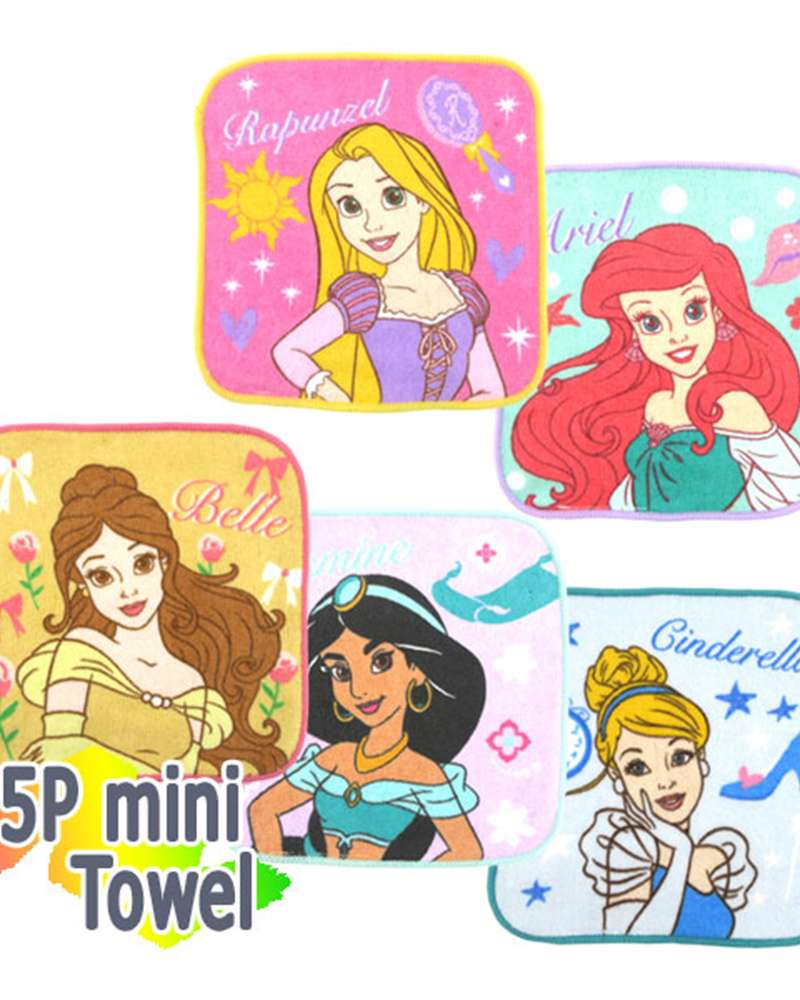 Disney Princess Character Petit Hand Towel 5p Set (1)